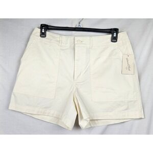 NWT Universal Thread Womens High-Rise Utility Shorts Cream Off-White Size 12